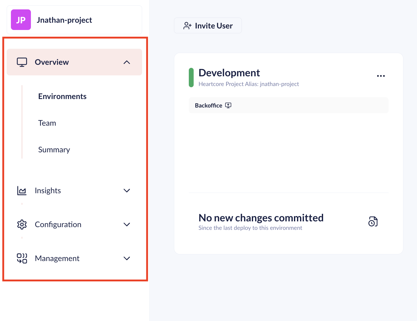 Project Menu Overview.