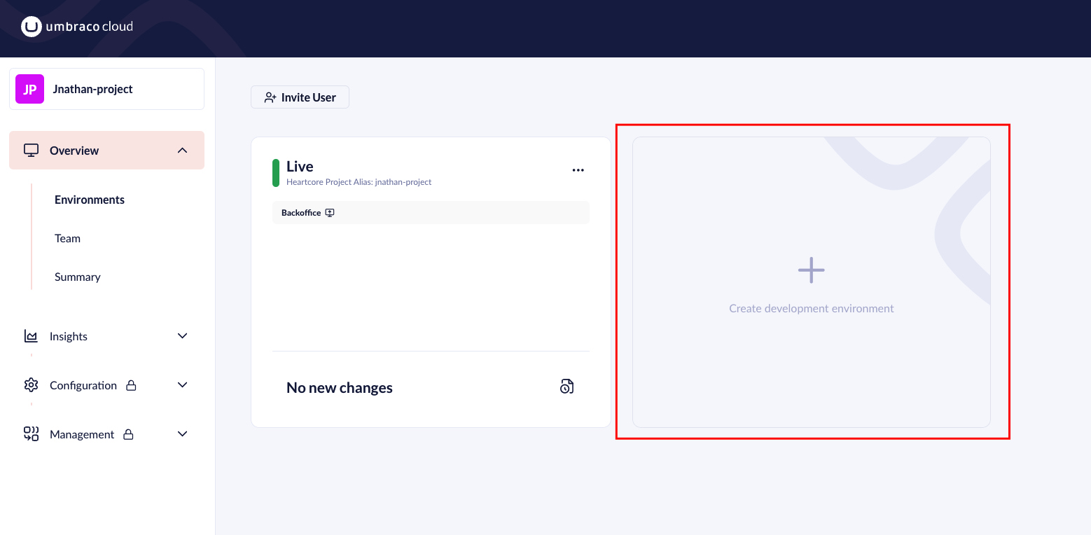 Add new environment on Heartcore project.